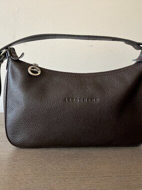 LONGCHAMP Dark Brown Leather Crossbody/ Shoulder Bag